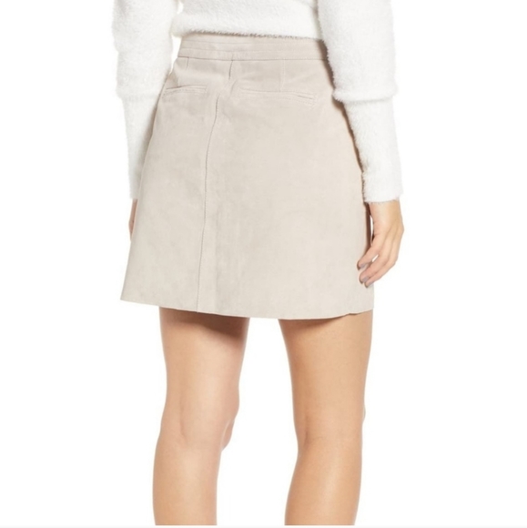 BLANKNYC Genuine Leather Snap Front Suede Miniskirt Size 26 - Picture 2 of 7